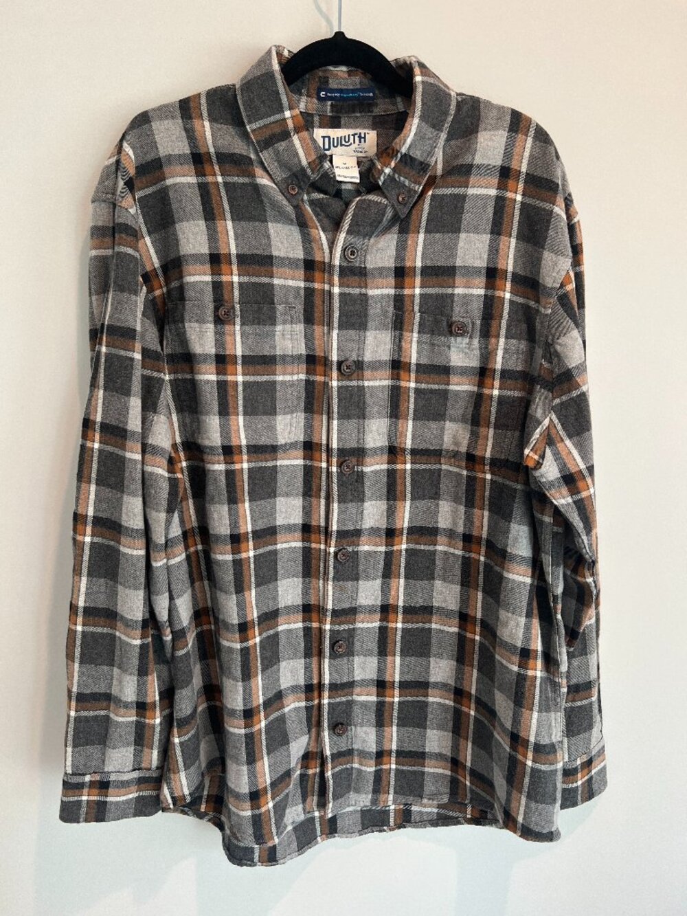 Duluth Trading Co. Free Swingin' Flannel Shirt MagnaReady Magnetic Plaid Med